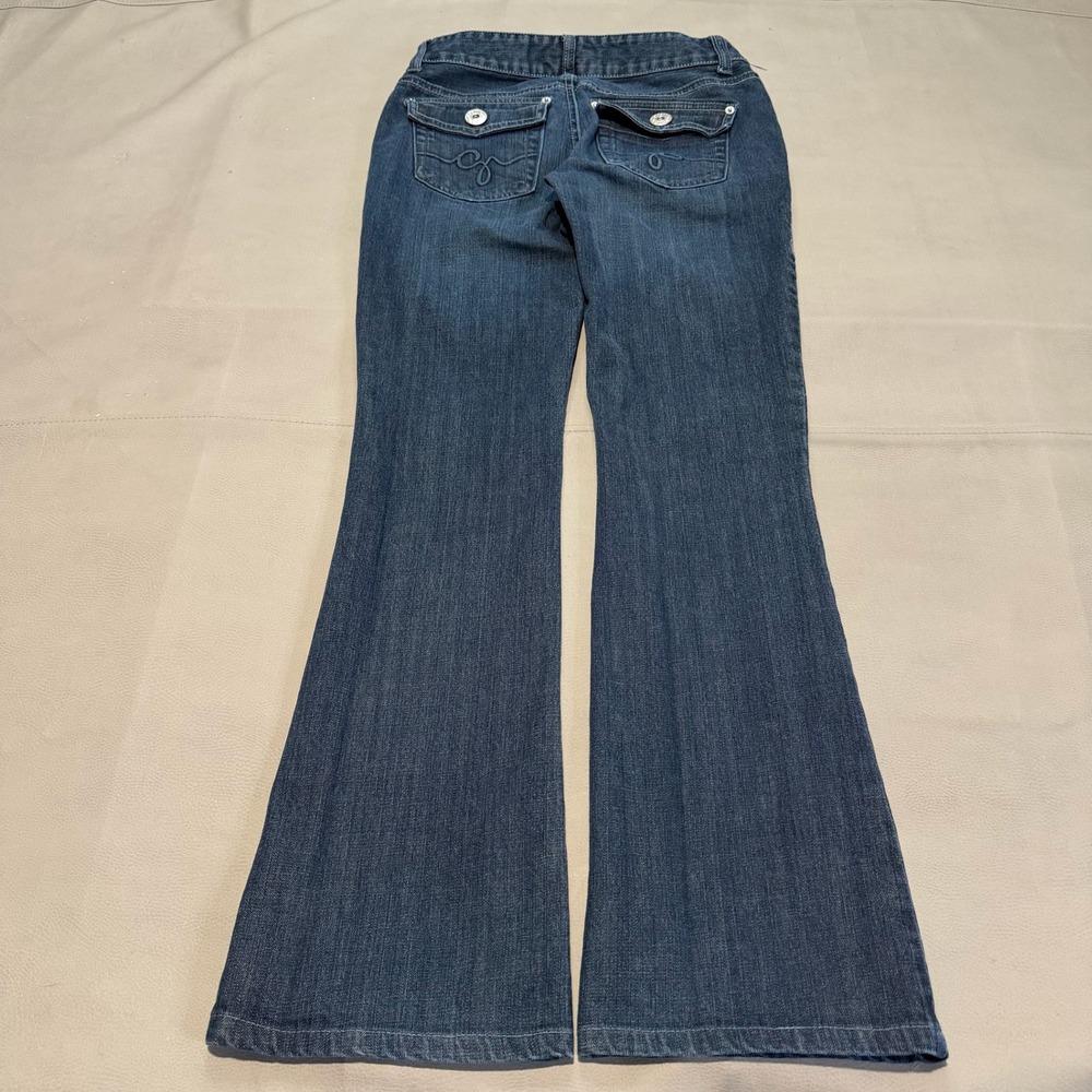 VTG Y2K Guess Jean Women Blue Low Flare Wide Baggy Denim Jean Flap Pocket-27x30